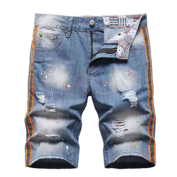 men's jeans american fashion shorts night reflective color webbing holes hand splashed paint denim pants h0dr, Blue
men's jeans american fashion shorts night reflective color webbing holes hand splashed paint denim pants h0dr, Blue