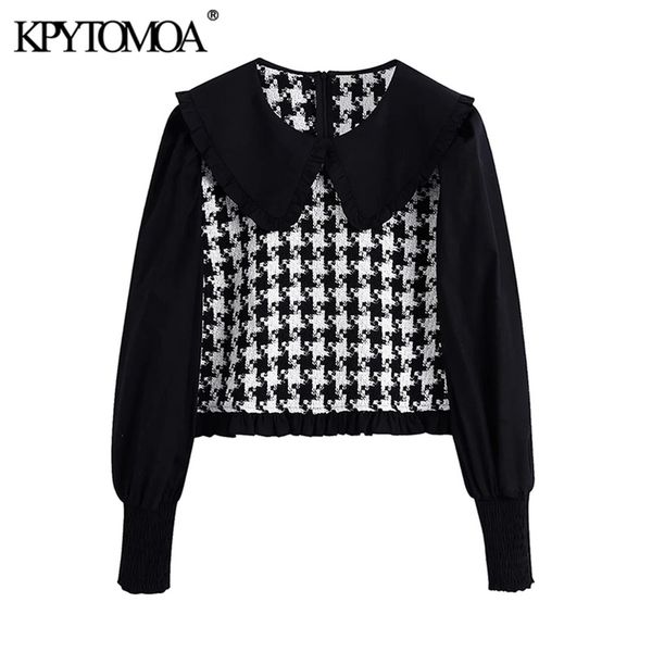 kpytomoa women fashion patchwork ruffled blouses vintage peter pan collar long sleeve back zipper female shirts chic 210401, White
kpytomoa women fashion patchwork ruffled blouses vintage peter pan collar long sleeve back zipper female shirts chic 210401, White