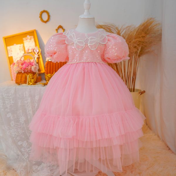 charming heavy industry flower girls dress 2022 sequined beading princess gown summer new bow pearl sweet skirt, White;blue
charming heavy industry flower girls dress 2022 sequined beading princess gown summer new bow pearl sweet skirt, White;blue