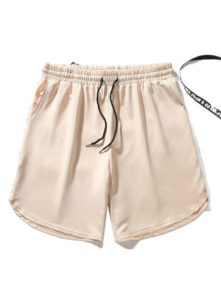 men drawstring waist shorts 86w6#, White;black