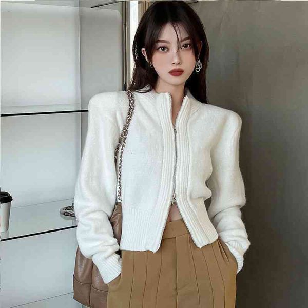 women's polos sweater coat women's spring and autumn versatile loose lazy double zipper solid color knitted cardigan fashion 7cjx, White
women's polos sweater coat women's spring and autumn versatile loose lazy double zipper solid color knitted cardigan fashion 7cjx, White
