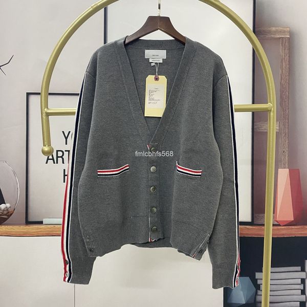 women's knits & tees tb men's and women's same autumn winter striped wool v-neck grey knitted cardigan color version, White
women's knits & tees tb men's and women's same autumn winter striped wool v-neck grey knitted cardigan color version, White