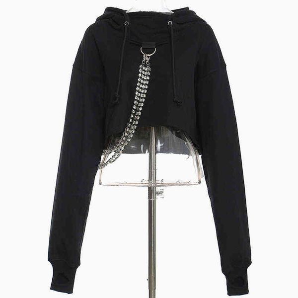 women crop hoodies diamonds chain thick high street pullover hooded sweatshirt tracksuit t220726, Black
women crop hoodies diamonds chain thick high street pullover hooded sweatshirt tracksuit t220726, Black