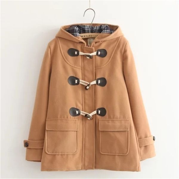 winter new academic style hooded long sleeve horn buckle loose joker wool coat woolen cloth coat lj201109, Black
winter new academic style hooded long sleeve horn buckle loose joker wool coat woolen cloth coat lj201109, Black