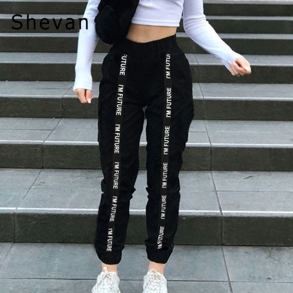 letter print high waist harem pant autumn streetwear gothic style elastic waist casual black cargo sweatpants y200418, Black;white
letter print high waist harem pant autumn streetwear gothic style elastic waist casual black cargo sweatpants y200418, Black;white
