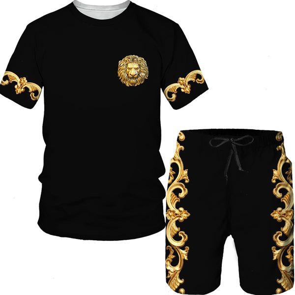 summer golden pattern lion mens tracksuits head printed men t-shirt shorts suit graphic o-neck t shirt and short sleeved tracksuit, Gray
summer golden pattern lion mens tracksuits head printed men t-shirt shorts suit graphic o-neck t shirt and short sleeved tracksuit, Gray