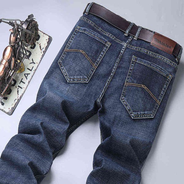 classic brand men's jeans 2021 autumn business casual loose straight stretch denim trousers male regular fit pants, Blue
classic brand men's jeans 2021 autumn business casual loose straight stretch denim trousers male regular fit pants, Blue