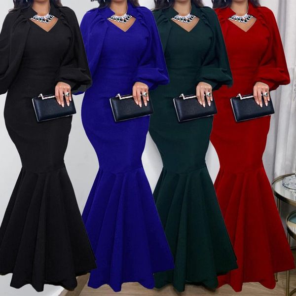 casual dresses plus size for fashion women 3xl lantern long sleeve elegant african ladies wedding evening party maxi dress robe, Black;gray
casual dresses plus size for fashion women 3xl lantern long sleeve elegant african ladies wedding evening party maxi dress robe, Black;gray