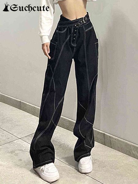 women's jeans suchcute gothic black wide leg jeans with belt women dark academic denim trousers hip hop streetwear grunge fairycore pun, Blue
women's jeans suchcute gothic black wide leg jeans with belt women dark academic denim trousers hip hop streetwear grunge fairycore pun, Blue
