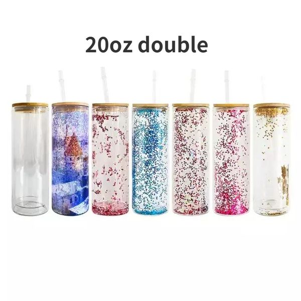 20oz straight pre-drilled tumblers snow globe glitter double wall straight glass cup for sublimation printing
20oz straight pre-drilled tumblers snow globe glitter double wall straight glass cup for sublimation printing