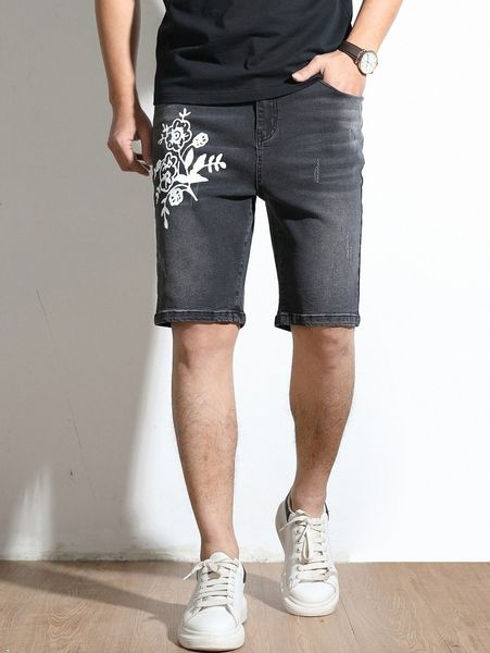 men floral print bleach wash cat scratch bermuda denim shorts g6u4#, White;black
men floral print bleach wash cat scratch bermuda denim shorts g6u4#, White;black