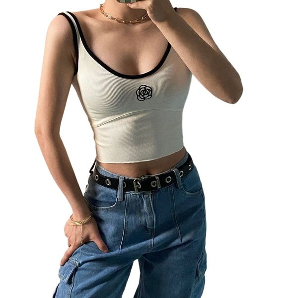 2022 europe and the united states spring and summer new camisole women wear low-cut u-neck rose embroidery tight sports jacket women b3sy#, White
2022 europe and the united states spring and summer new camisole women wear low-cut u-neck rose embroidery tight sports jacket women b3sy#, White