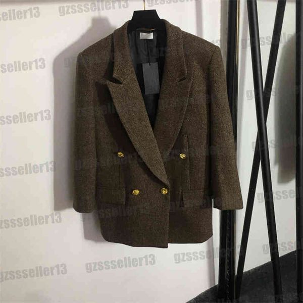 jacket for womens luxury designer clothing metal button wool blazer hoodies 2022aw fashion brand ys lapel jackets, Black;brown
jacket for womens luxury designer clothing metal button wool blazer hoodies 2022aw fashion brand ys lapel jackets, Black;brown