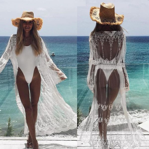 women's swimwear summer women sarong white lace bikini cover up floral long chiffon see through crochet cardigan dresses outwearwomen&#, White;black
women's swimwear summer women sarong white lace bikini cover up floral long chiffon see through crochet cardigan dresses outwearwomen&#, White;black