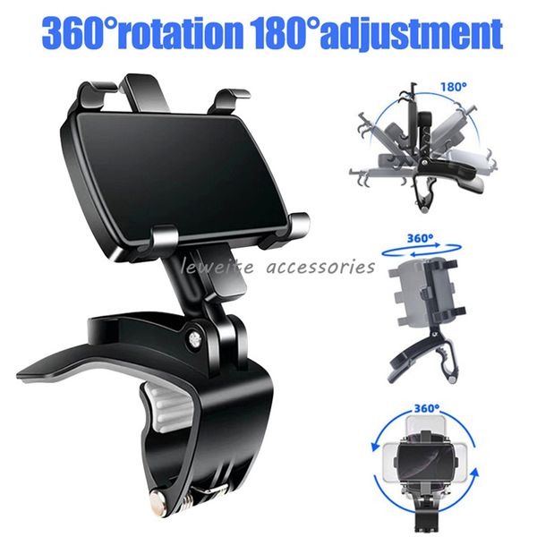 Image of Universal Dashboard Car Phone Holder Easy Clip Mount Stand GPS Display Bracket Cars Front Support Cellphone Stand for iPhone Samsung Xiaomi