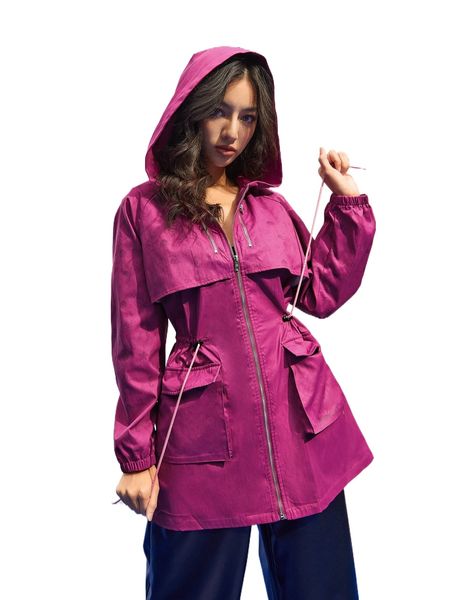 x tariqual flap pocket drawstring waist raglan sleeve hooded coat o7zz#, Black
x tariqual flap pocket drawstring waist raglan sleeve hooded coat o7zz#, Black