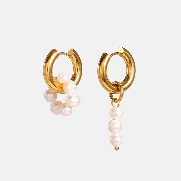 fashion chandelier stainless steel 18k gold plated hoop earrings women asymmetric natural freshwater pearl pendant jewelry wholesale jde2017, Silver
fashion chandelier stainless steel 18k gold plated hoop earrings women asymmetric natural freshwater pearl pendant jewelry wholesale jde2017, Silver