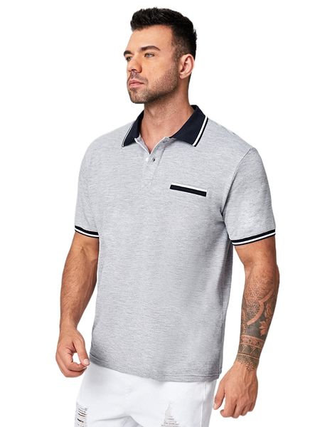 extended sizes men contrast collar polo shirt l0iu#, White;black
extended sizes men contrast collar polo shirt l0iu#, White;black