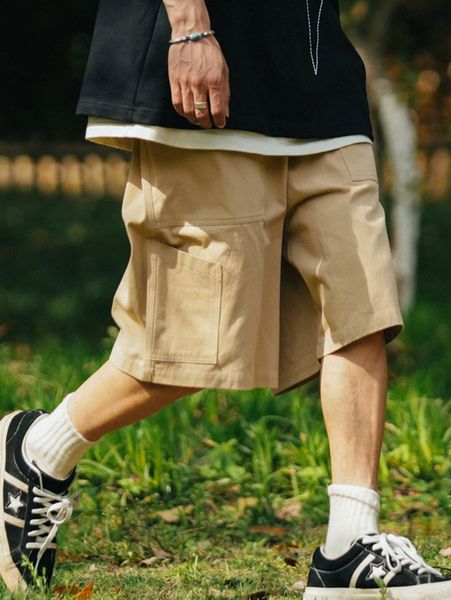men slant pocket wide leg shorts y0oh#, White;black
men slant pocket wide leg shorts y0oh#, White;black