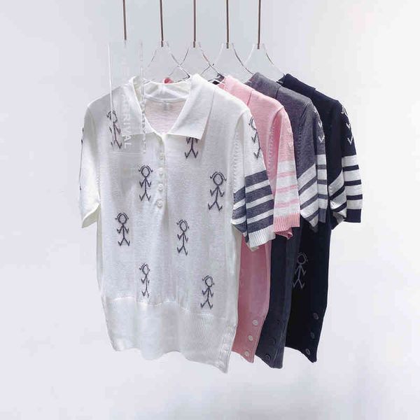 women's sweaters summer tb polo shirt french temperament stripe match jacquard collar l3z2, White;black
women's sweaters summer tb polo shirt french temperament stripe match jacquard collar l3z2, White;black