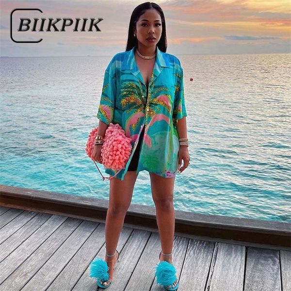 biikpiik summer beach style oversized tshirt women buttons turndown collar short sleeve loose casual vacation blouse 220810, White
biikpiik summer beach style oversized tshirt women buttons turndown collar short sleeve loose casual vacation blouse 220810, White