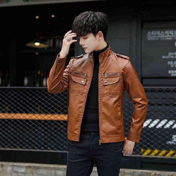2022 mens motorcycle casual jacket autumn men new faux pu leather jackets casual biker coat windproof fashion coat w223 t220728, Black
2022 mens motorcycle casual jacket autumn men new faux pu leather jackets casual biker coat windproof fashion coat w223 t220728, Black