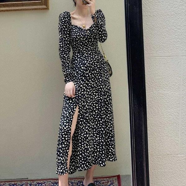 split fork floral high waist long dress women korea fashion sleeve dresses woman retro slim short female, Black;gray
split fork floral high waist long dress women korea fashion sleeve dresses woman retro slim short female, Black;gray