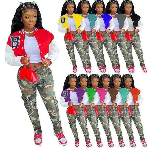 women long sleeve jackets designer button press stitching coat fashion college varsity baseball jacket outfits, Black;brown
women long sleeve jackets designer button press stitching coat fashion college varsity baseball jacket outfits, Black;brown