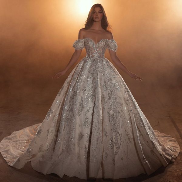 luxury dubai ball gown wedding dresses off the shoulder beaded crystal sequined appliqued bridal gowns custom vestido de novia, White
luxury dubai ball gown wedding dresses off the shoulder beaded crystal sequined appliqued bridal gowns custom vestido de novia, White