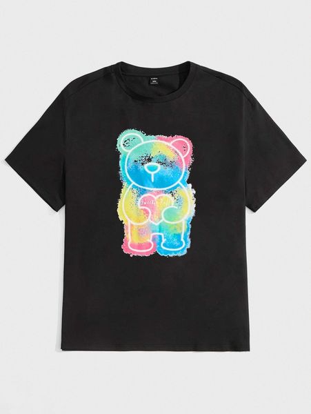 extended sizes men cartoon graphic tee f6xc#, White;black
extended sizes men cartoon graphic tee f6xc#, White;black