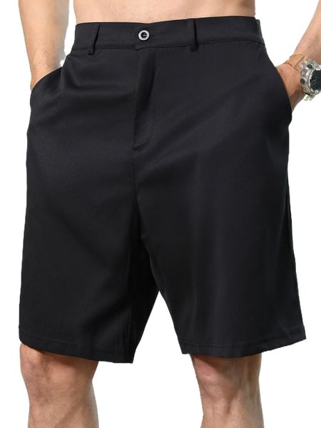 men solid slant pocket shorts v1hi#, White;black
