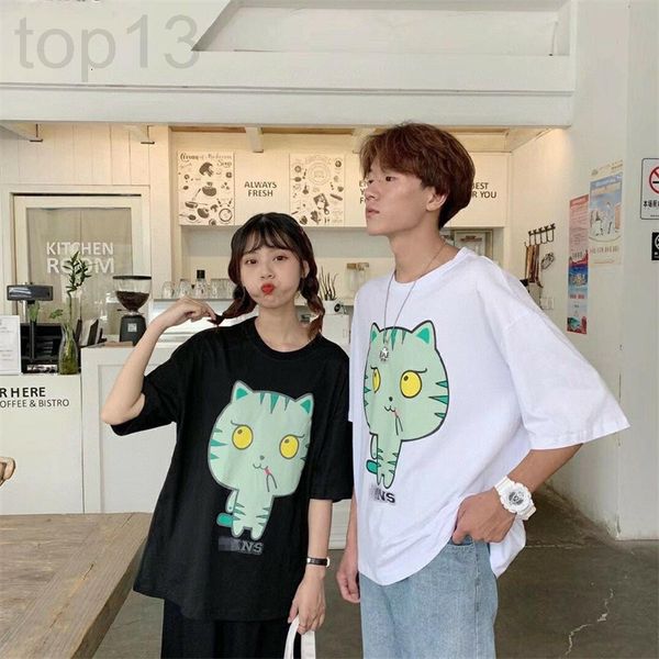 women's t-shirt designer big head cat couple short sleeve fashion brand men and women printed t-shirt loose g3c5, White
women's t-shirt designer big head cat couple short sleeve fashion brand men and women printed t-shirt loose g3c5, White