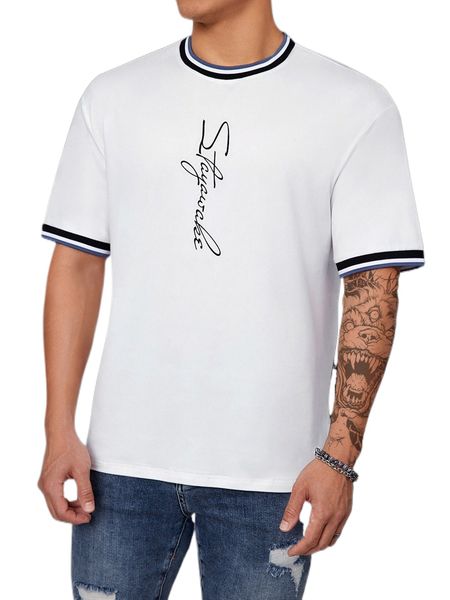 men slogan graphic ringer tee y1ge#, White;black
men slogan graphic ringer tee y1ge#, White;black