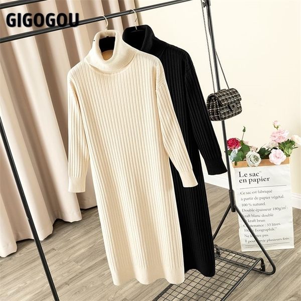 gigogou winter turtleneck long knit women maxi sweater dress autumn thick warm long sleeve straight dresses solid ol midi dress 220317, Black;gray
gigogou winter turtleneck long knit women maxi sweater dress autumn thick warm long sleeve straight dresses solid ol midi dress 220317, Black;gray