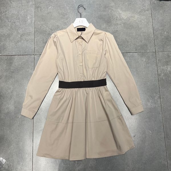 fashion polo neck dresses waist letter embroidery dress khaki elegant charm girls long skirts, Black;gray
fashion polo neck dresses waist letter embroidery dress khaki elegant charm girls long skirts, Black;gray