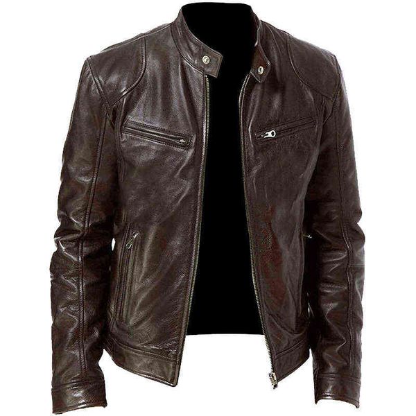 new mens fashion leather jacket slim fit stand collar pu jacket male anti-wind motorcycle lapel diagonal zipper jackets men 5xl l220801, Black;brown
new mens fashion leather jacket slim fit stand collar pu jacket male anti-wind motorcycle lapel diagonal zipper jackets men 5xl l220801, Black;brown