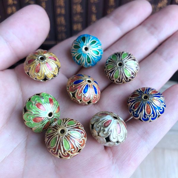10pcs diy cloisonne accessories enamel filigree beads jewelry making findings bracelet earrings necklace keychain charm pendants, Black
10pcs diy cloisonne accessories enamel filigree beads jewelry making findings bracelet earrings necklace keychain charm pendants, Black