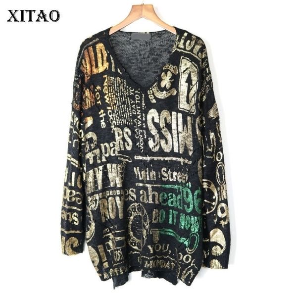 xitao knitted letter pattern sweater women minority pullover autumn loose v neck elegant casual style sweater gcc1761 y200720, White;black
xitao knitted letter pattern sweater women minority pullover autumn loose v neck elegant casual style sweater gcc1761 y200720, White;black