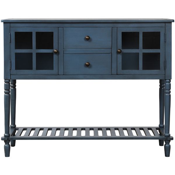 

dining room sideboard console table with bottom shelf farmhouse wood/glass buffet storage cabinet white blue colore