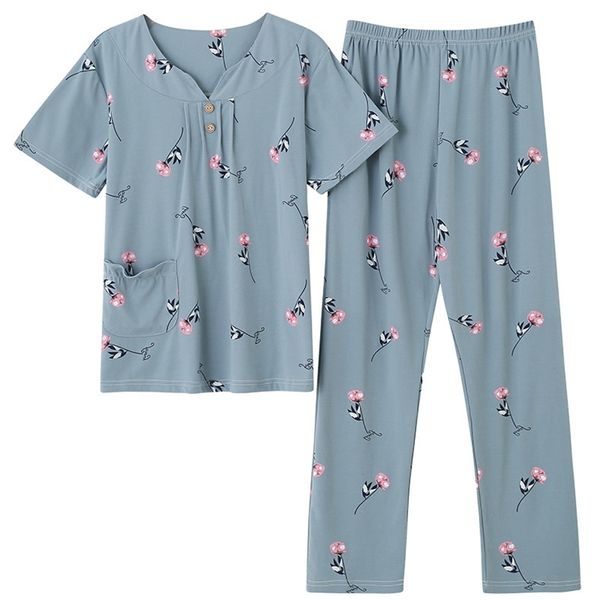plus size 4xl 2 pieceset summer women sleepwear full pure cotton pajama set short sleeve sleepwear pajamas suit female homewear t200429, Black;red
plus size 4xl 2 pieceset summer women sleepwear full pure cotton pajama set short sleeve sleepwear pajamas suit female homewear t200429, Black;red