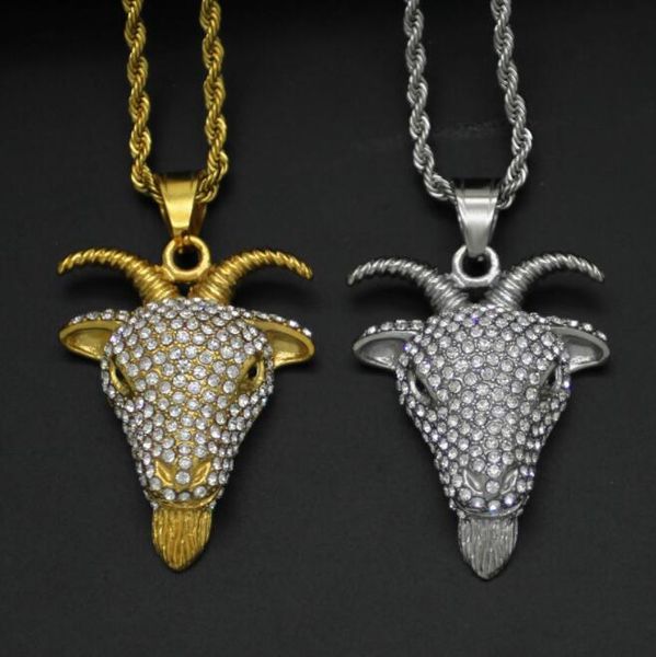 hip hop pendant necklaces ling iced out gold silver color titanium stainless steel goat sheep pendants necklace for men rapper jewelry gift
hip hop pendant necklaces ling iced out gold silver color titanium stainless steel goat sheep pendants necklace for men rapper jewelry gift