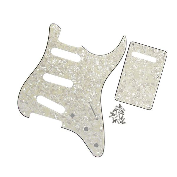 set of 4ply aged pearl guitar pickguard scratch plate sss 11 holes cavity spring cover back plate w/screws
set of 4ply aged pearl guitar pickguard scratch plate sss 11 holes cavity spring cover back plate w/screws