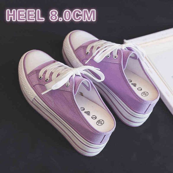 2022 summer lavender thick bottom slipper elevator canvas shoes women 8cm half slippers girl white shoe chunky heel light purple y220526, Black
2022 summer lavender thick bottom slipper elevator canvas shoes women 8cm half slippers girl white shoe chunky heel light purple y220526, Black