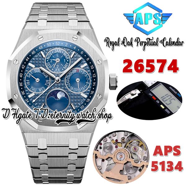 apsf aps26574 perpetual calendar cal.5134 aps5134 automatic mens watch 41mm superlumed blue textured dial moon phase stainless steel bracele, Slivery;brown
apsf aps26574 perpetual calendar cal.5134 aps5134 automatic mens watch 41mm superlumed blue textured dial moon phase stainless steel bracele, Slivery;brown