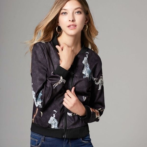 winter autumn women long sleeve jackets coats fashion causal ladies prints jackets y200101, Black;brown
winter autumn women long sleeve jackets coats fashion causal ladies prints jackets y200101, Black;brown