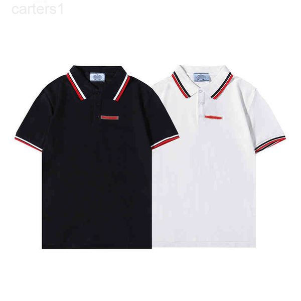 men's luxurious t-shirts p home polo shirt red rubber triangle for men and women cotton short sleeves, White;black
men's luxurious t-shirts p home polo shirt red rubber triangle for men and women cotton short sleeves, White;black