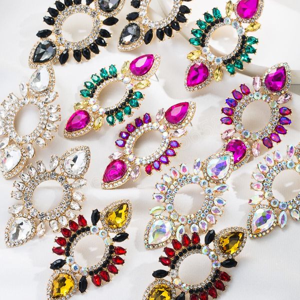 luxury colorful geometric crystal dangle earrings for woman elegant sparkly rhinestone statement earrings girls brincos, Silver
luxury colorful geometric crystal dangle earrings for woman elegant sparkly rhinestone statement earrings girls brincos, Silver