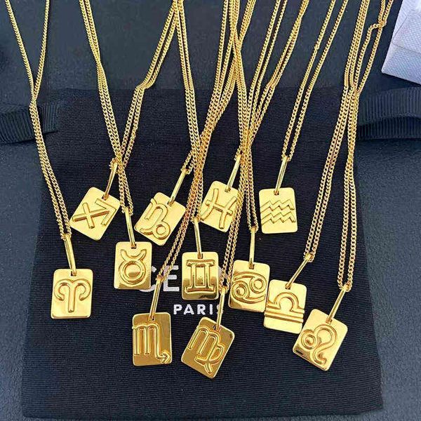 new designer fashionable style celi twelve constellations necklace women's square high version clavicle chain, Black
new designer fashionable style celi twelve constellations necklace women's square high version clavicle chain, Black