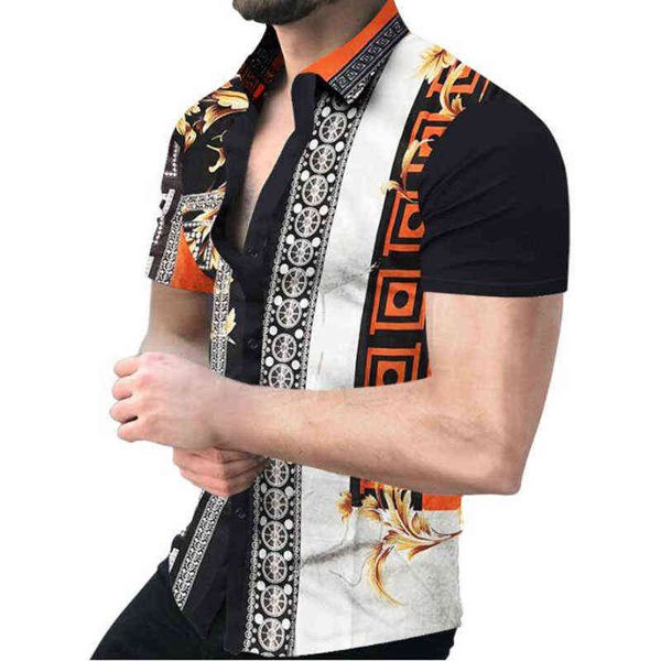 2022 summer new men's hawaiian retro 3d printing lapel short-sleeved shirt casual slim fashion cardigan y220411, White;black
2022 summer new men's hawaiian retro 3d printing lapel short-sleeved shirt casual slim fashion cardigan y220411, White;black