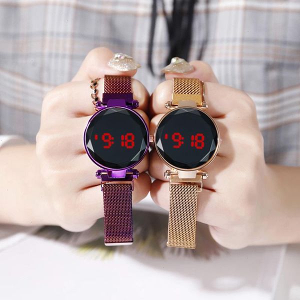 luxury digital magnet watches for women rose gold led quartz watch bracelet necklace set female clock relogio feminino, Slivery;brown
luxury digital magnet watches for women rose gold led quartz watch bracelet necklace set female clock relogio feminino, Slivery;brown